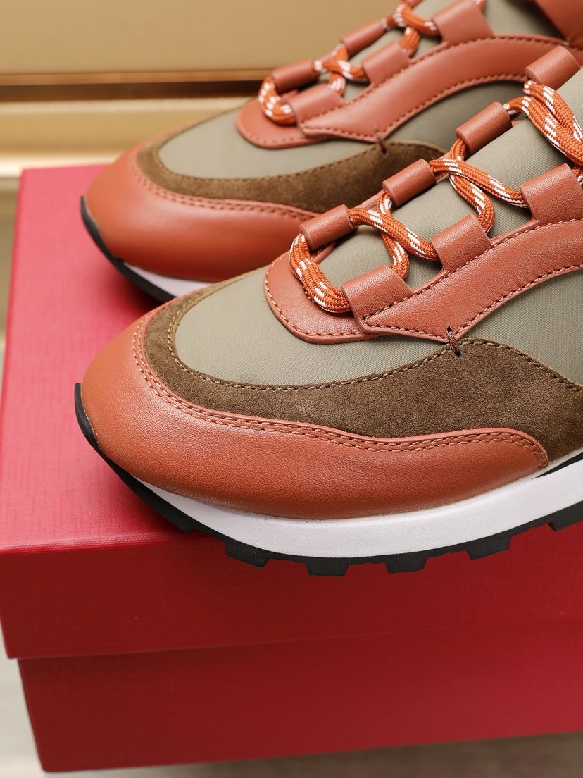 Ferragamo Leather Runner Sneakers Multi-Color