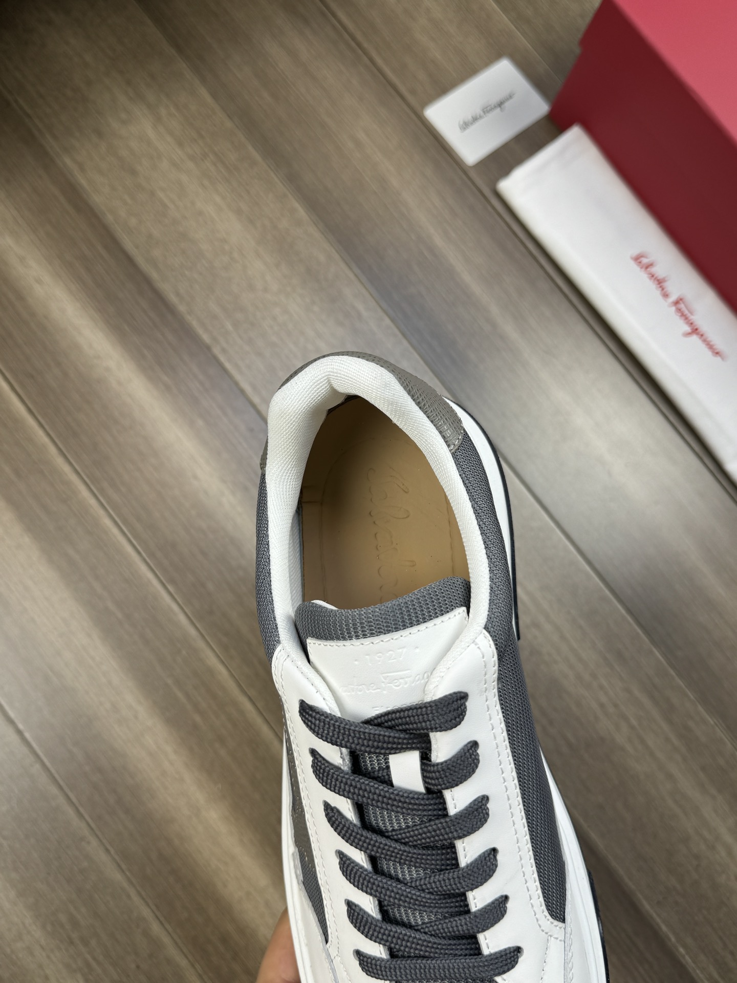 Ferragamo Logo Canvas Sneakers Grey