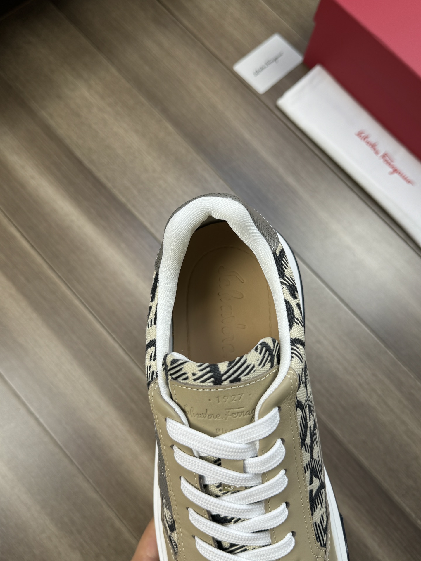 Ferragamo Gancini Canvas Sneakers Khaki