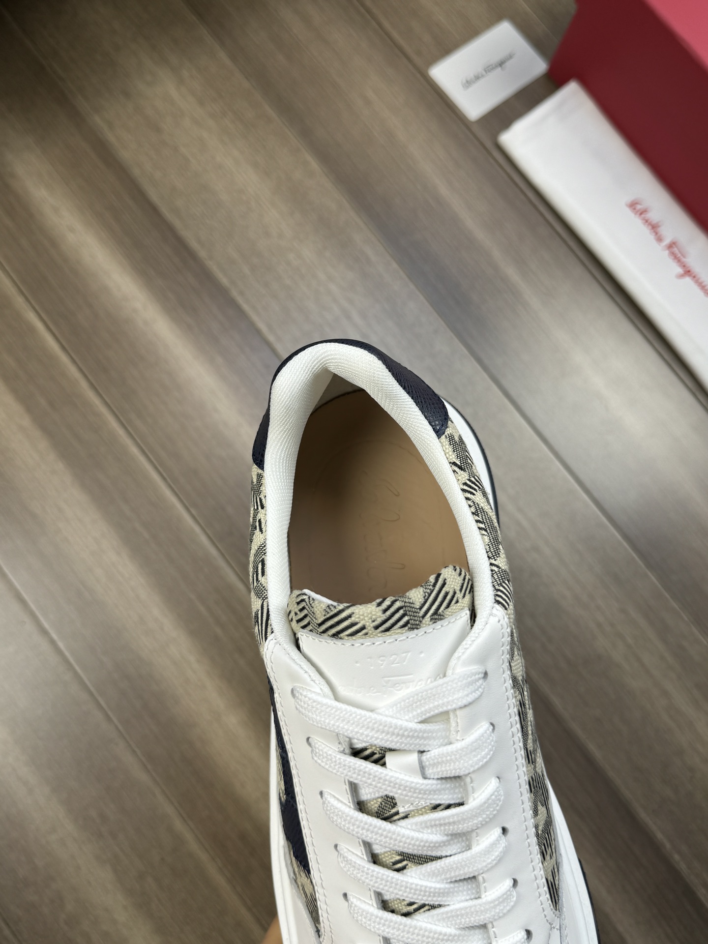 Ferragamo Monogram Low-Top Sneakers Navy