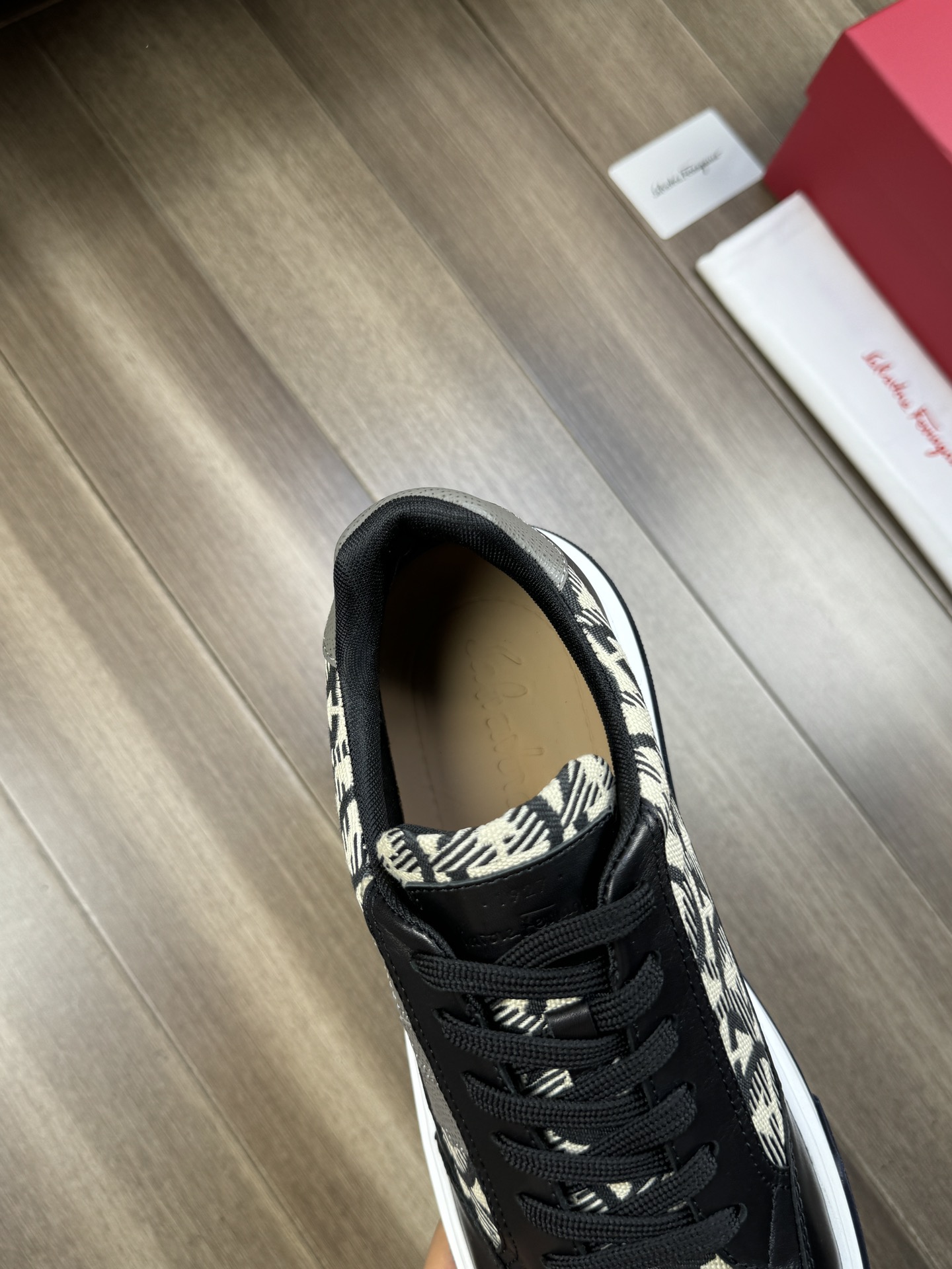 Ferragamo Logo Canvas Sneakers Black