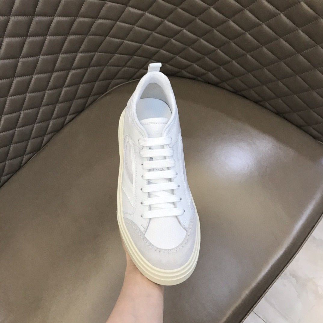 Ferragamo Calfskin Patchwork Sneakers White
