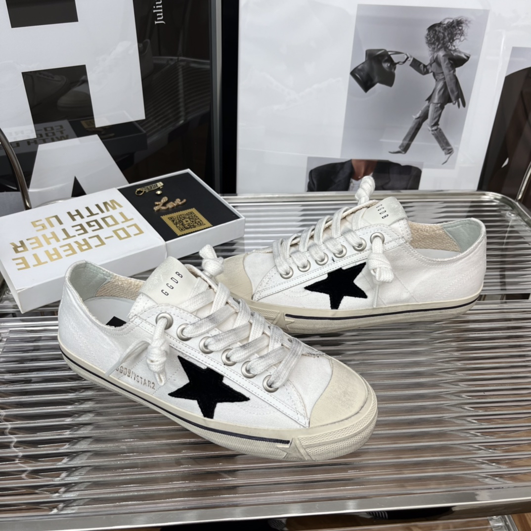 Golden Goose VSTAR2 Canvas Sneakers White/Black Star