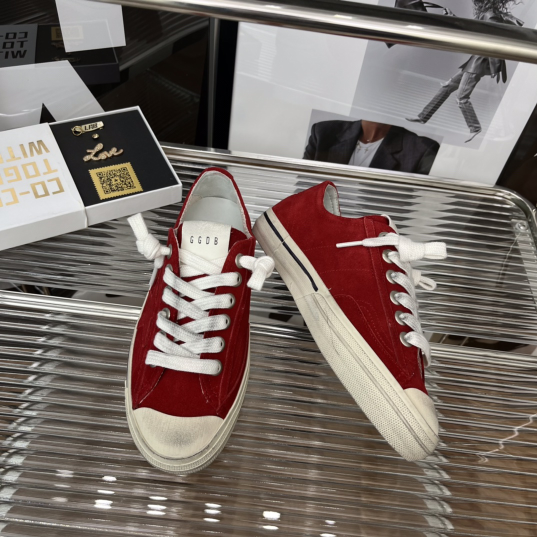Golden Goose VSTAR2 Canvas Sneakers Velvet Red