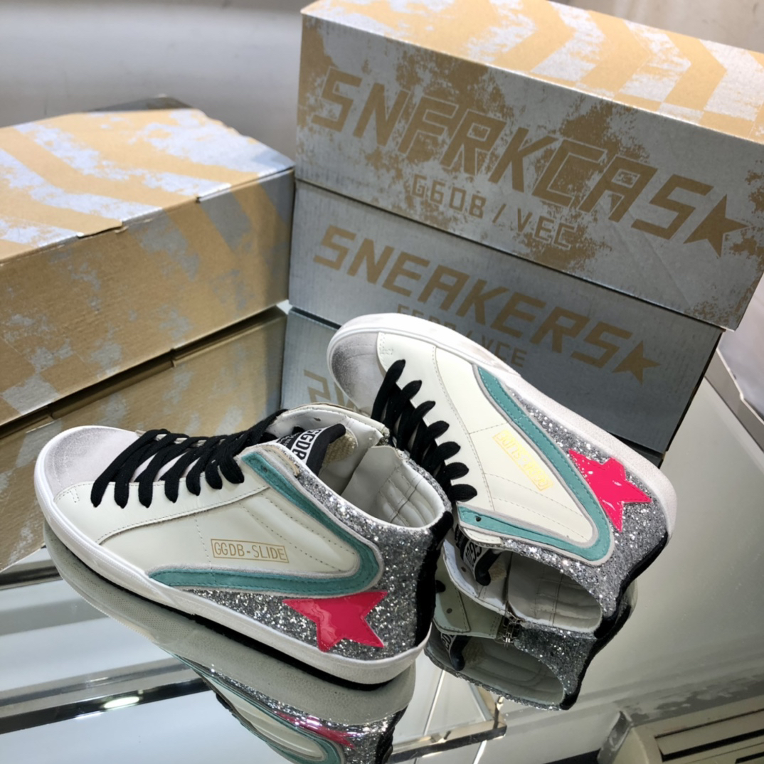 Golden Goose GGDB Slide High-Top Sneakers Multicolor