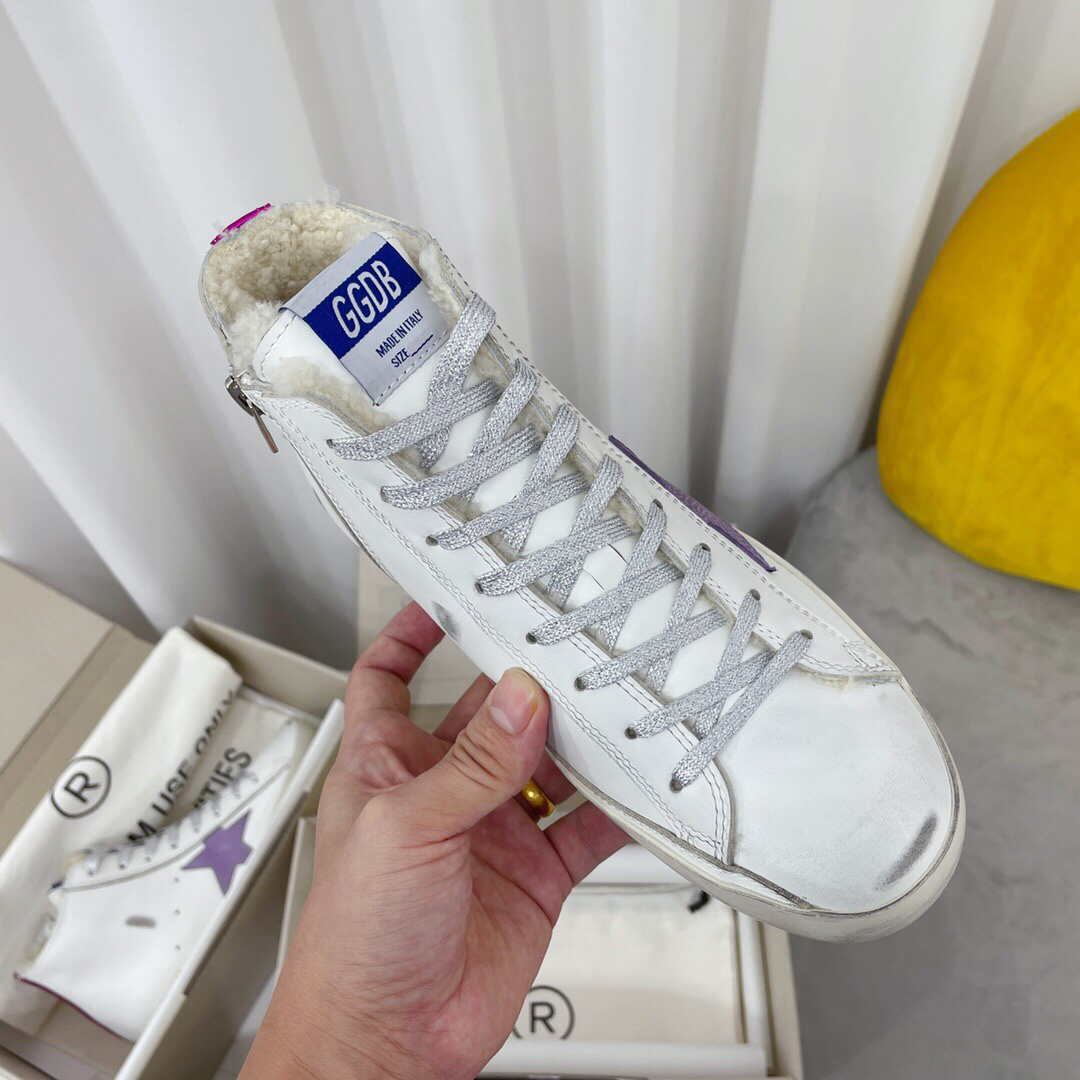 Golden Goose Francy Sherpa High-Top Sneakers Purple