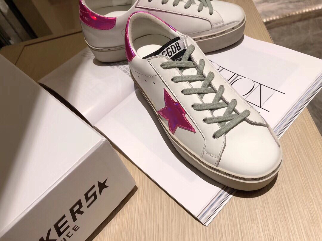 Golden Goose Hi Star Platform Sneakers Pink/White