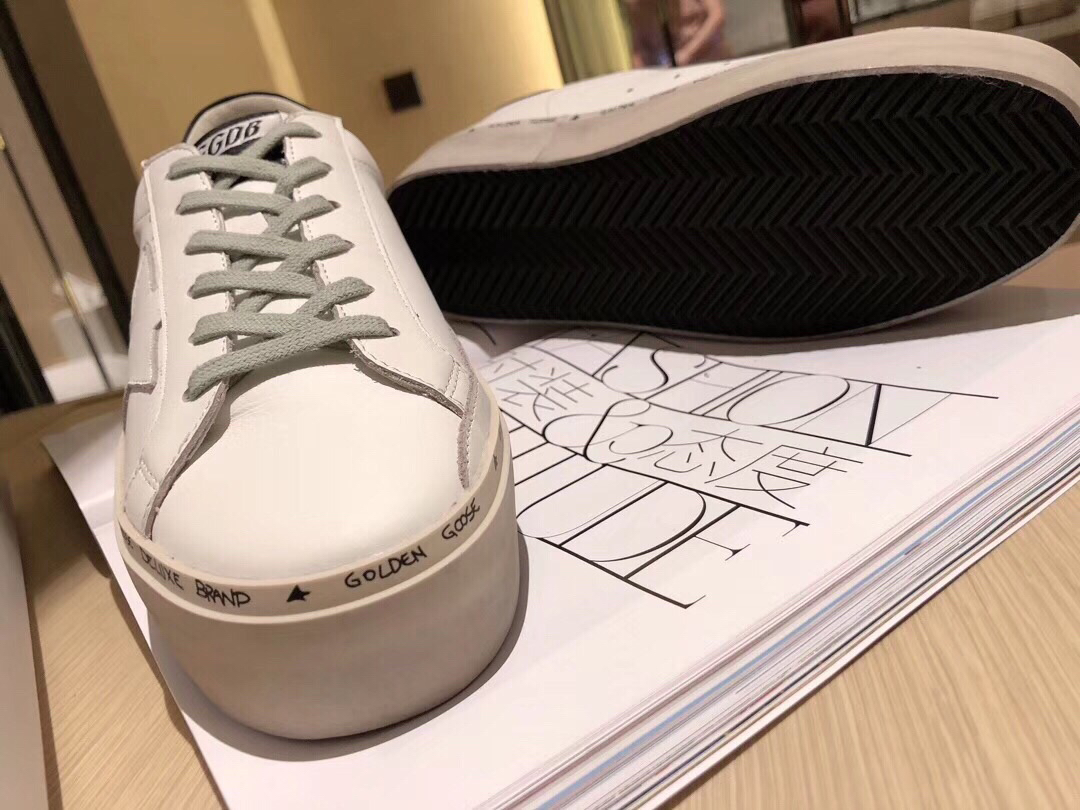 Golden Goose Hi Star Platform Sneakers Black/White