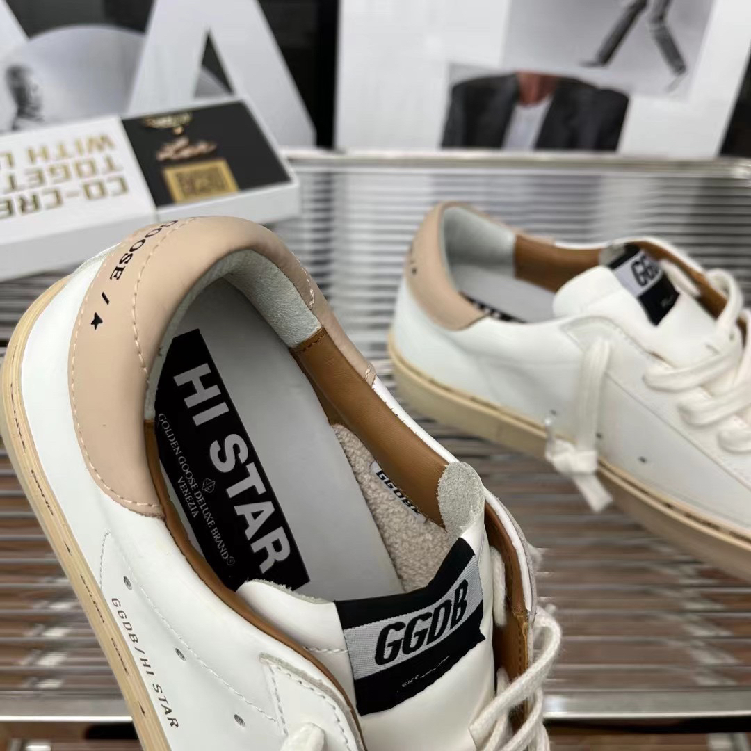 Golden Goose Hi Star Platform Sneakers White/Beige/Gold