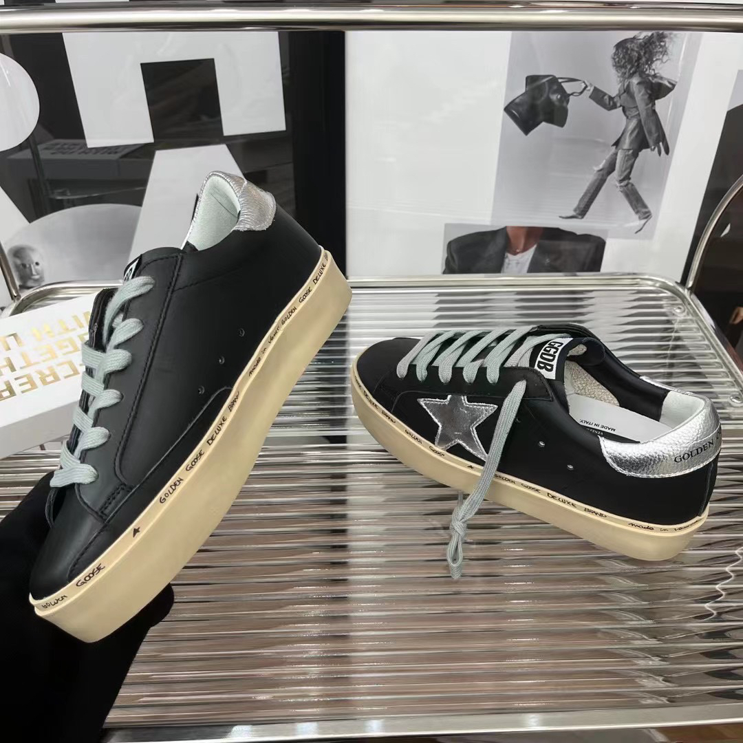 Golden Goose Hi Star Platform Sneakers Black/Silver