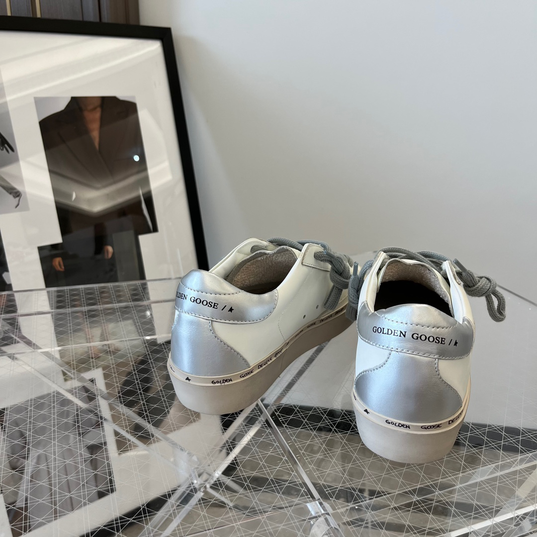 Golden Goose Hi Star Platform Sneakers White Pink Silver