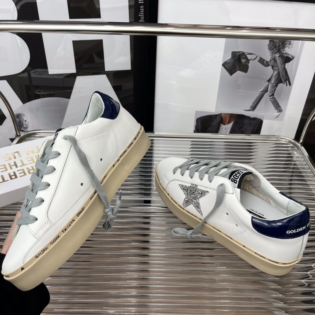 Golden Goose Hi Star Platform Sneakers White/Navy