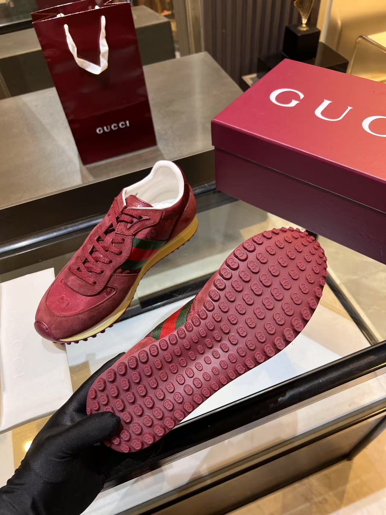 Gucci Re-Motion Platform Sneaker Burgundy