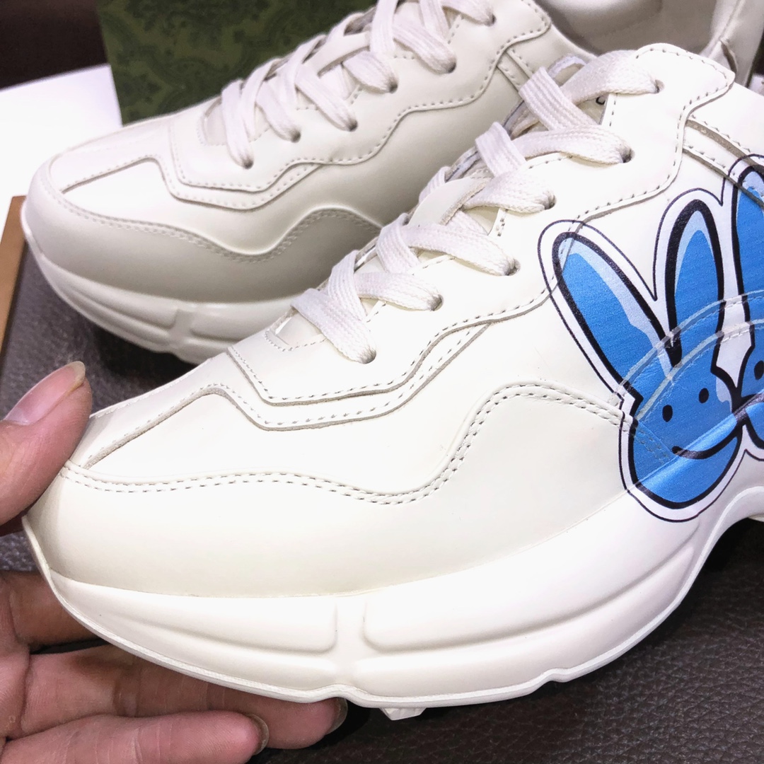 Gucci Chunky Dad Sneakers Blue Graphic Ivory
