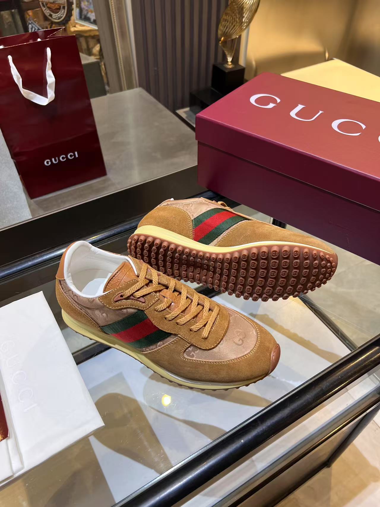 Gucci Re-Motion Platform Sneakers Khaki