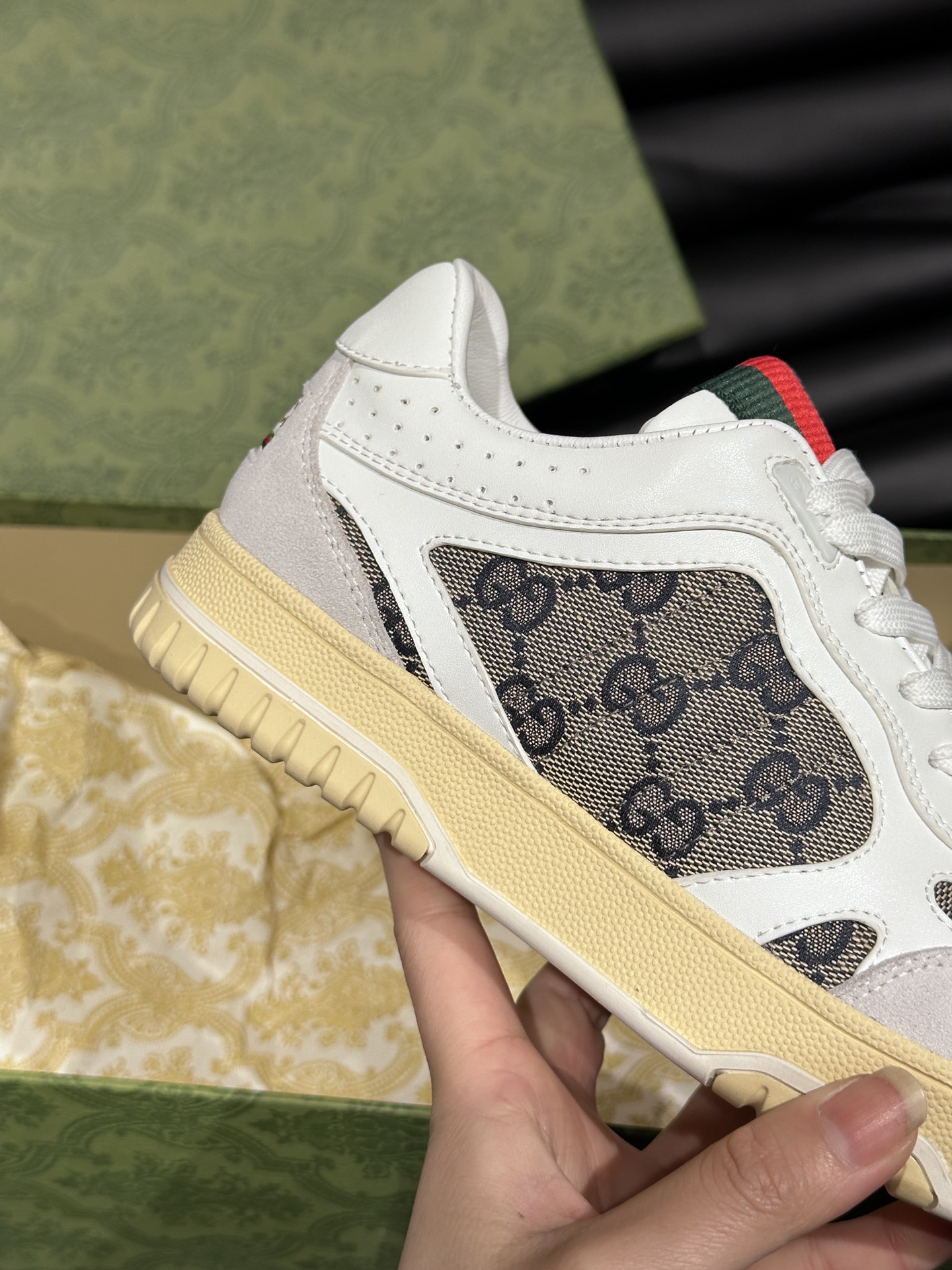 Gucci Re-Web GG Canvas Leather Sneakers White