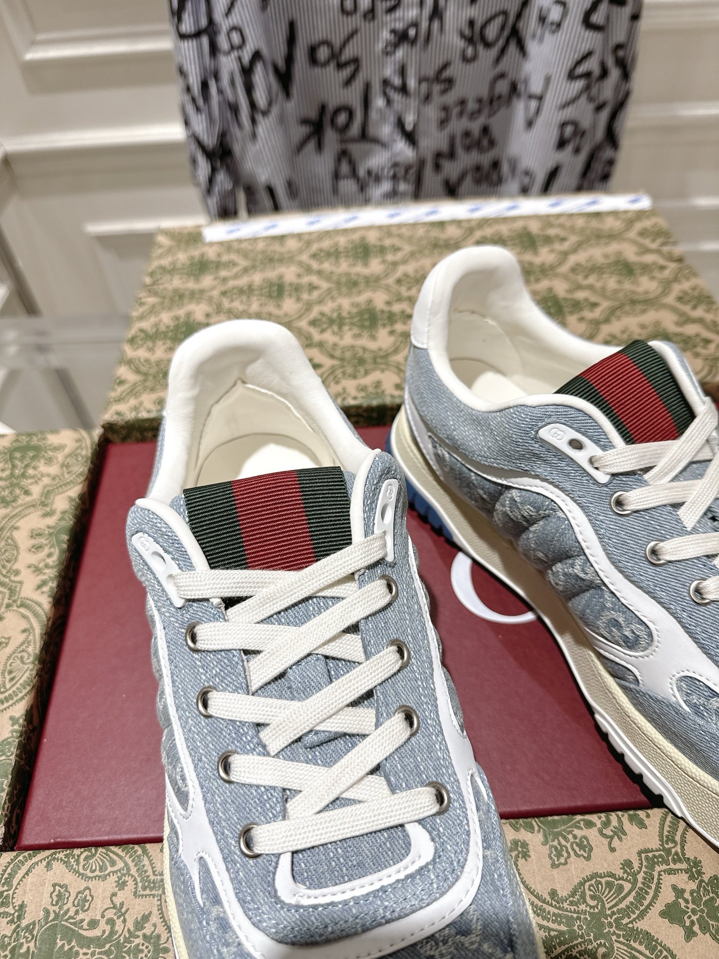 Gucci Vintage Denim GG Sneakers Blue