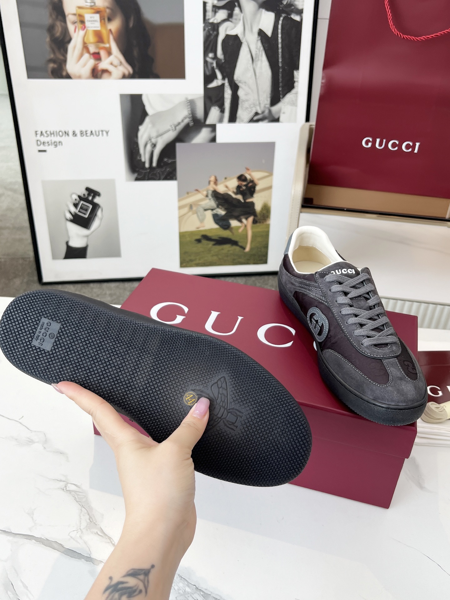 Gucci GG Trainer Sneakers Gray