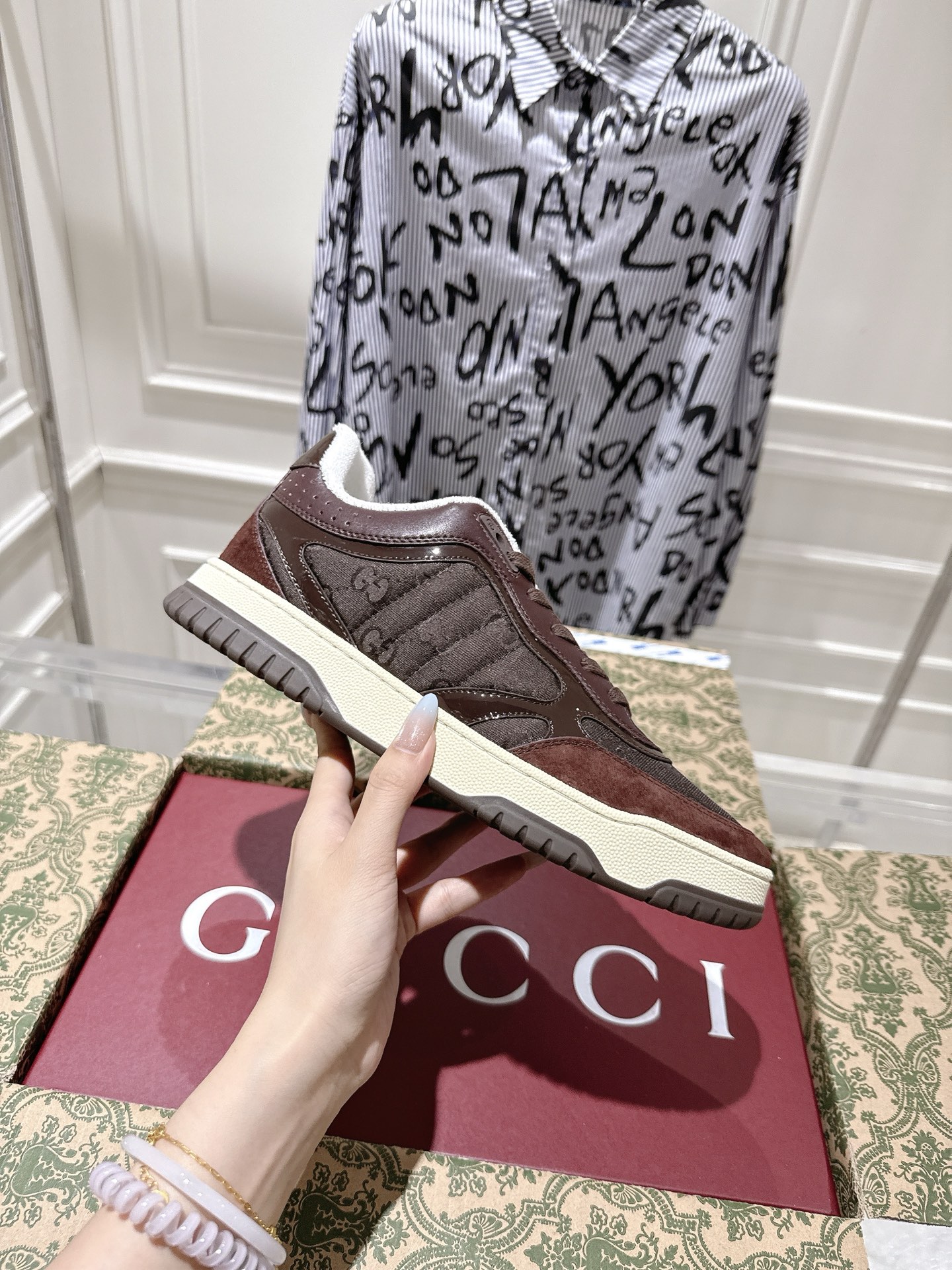Gucci Retro Platform Sneakers Brown