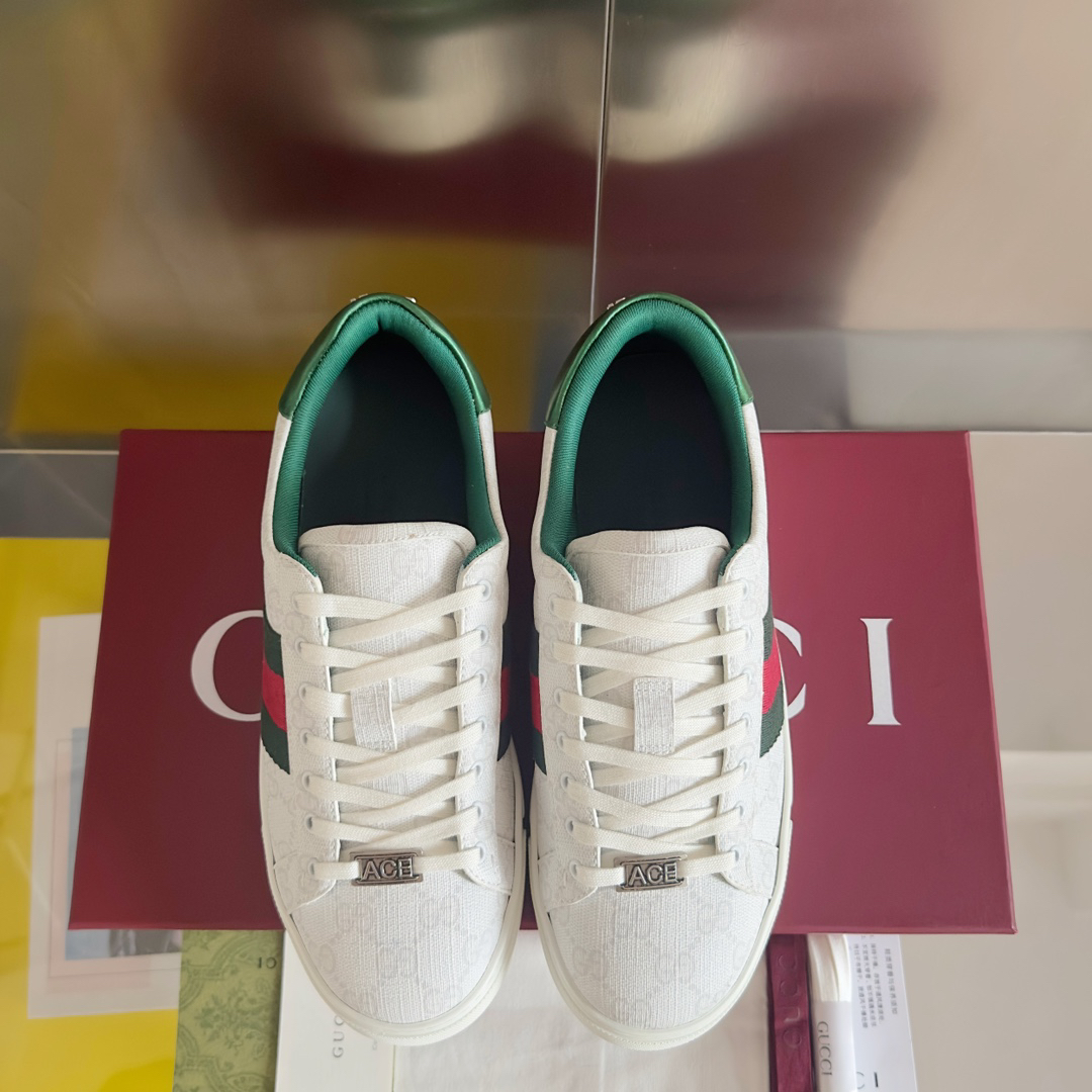 Gucci Ace GG Canvas Sneakers White/Green/Red