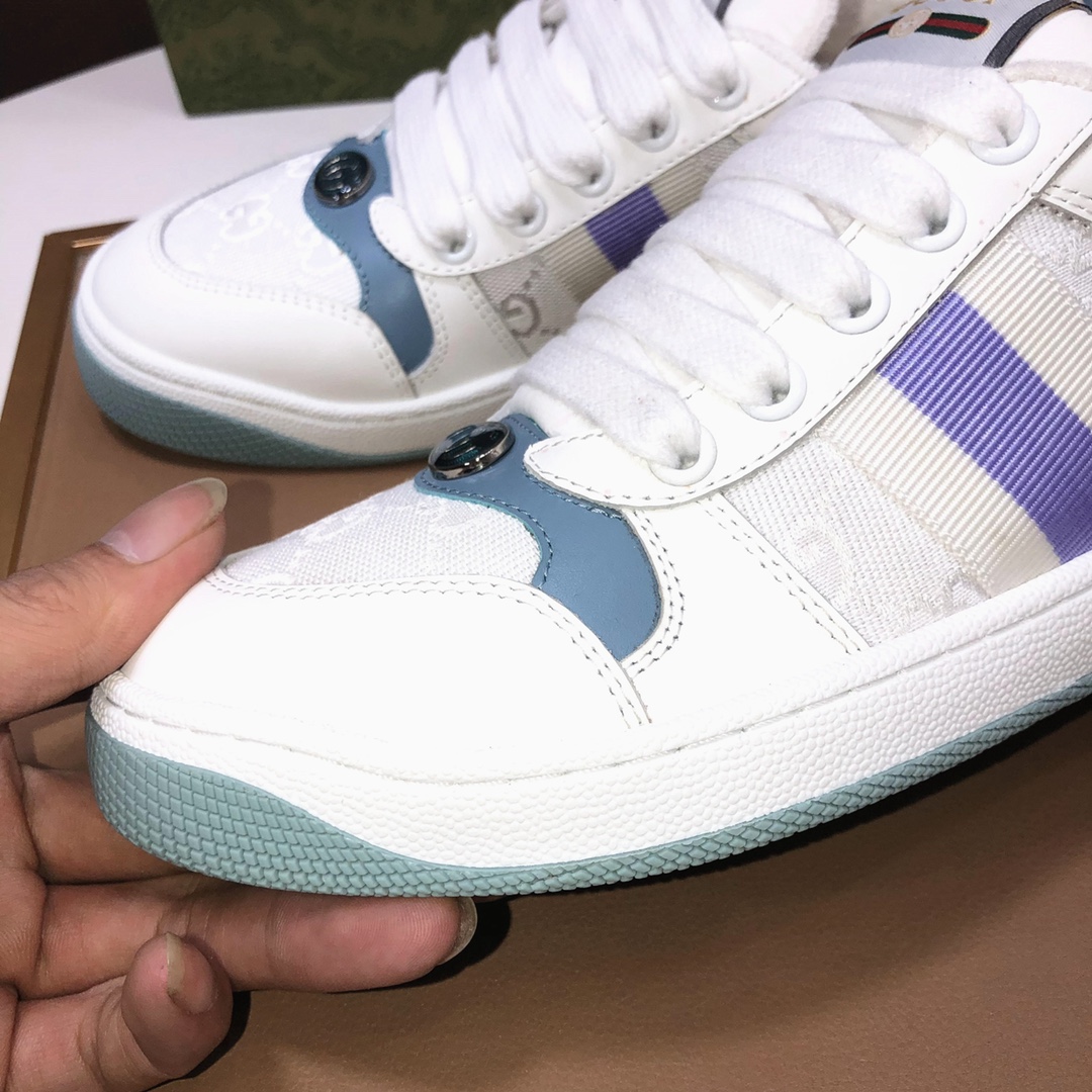 Gucci GG Canvas Low-Top Sneakers White/Blue