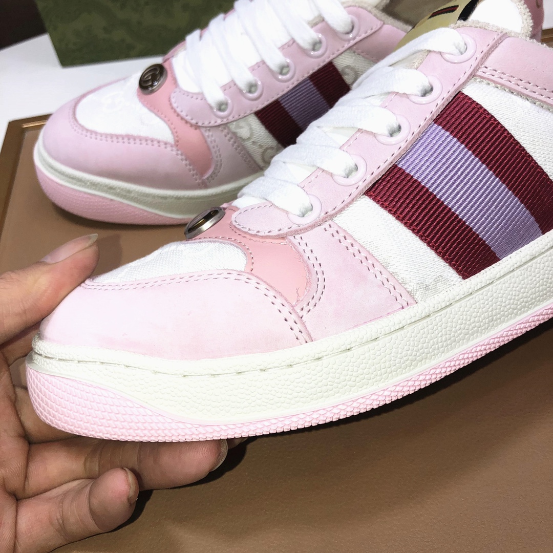Gucci GG Web Low-Top Sneakers Pink