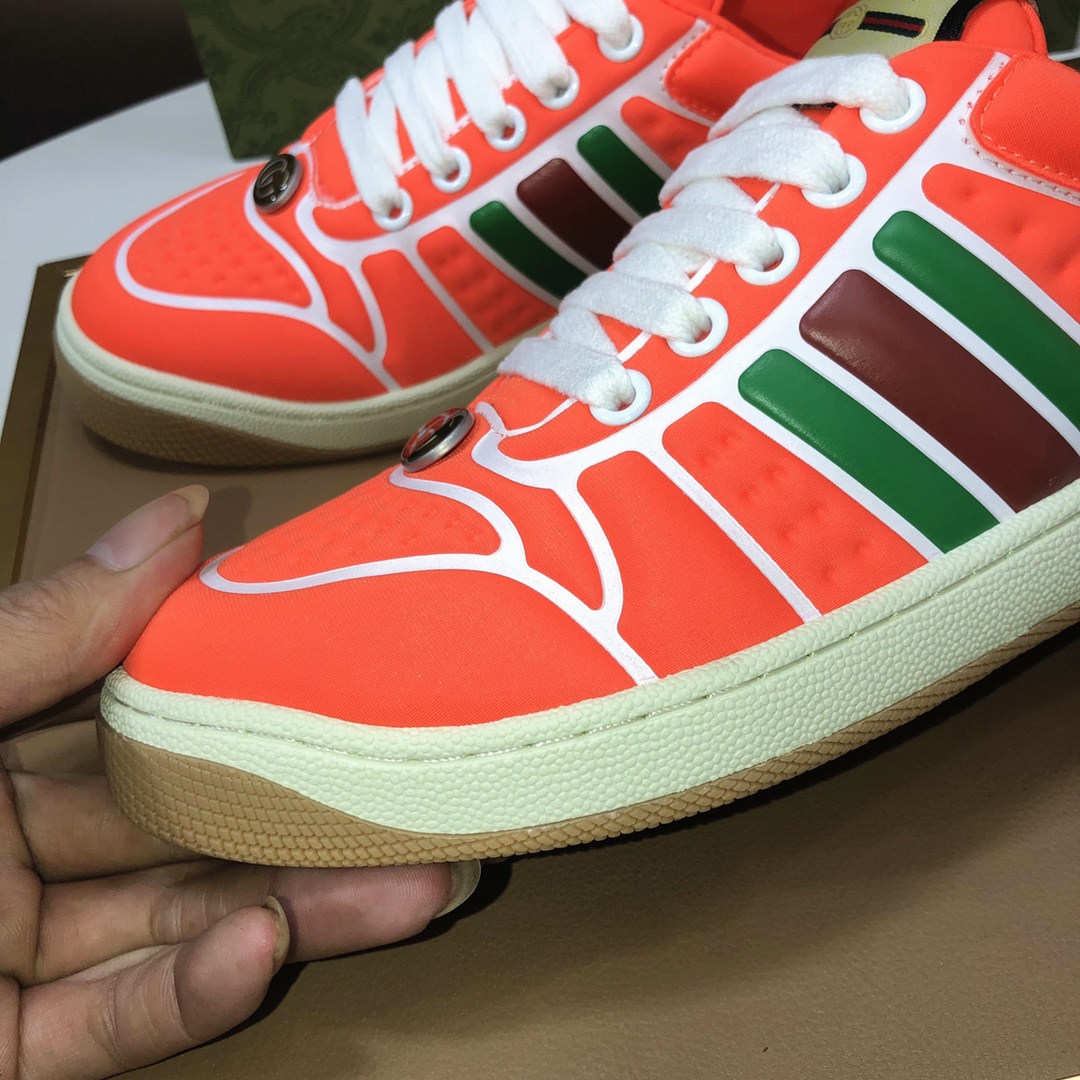Gucci Low-Top Tennis Sneakers Orange