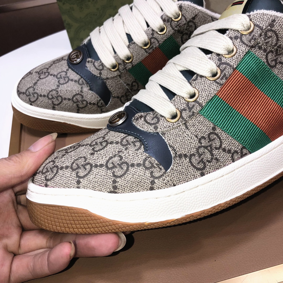 Gucci GG Web Stripe Low-Top Sneakers Multicolor