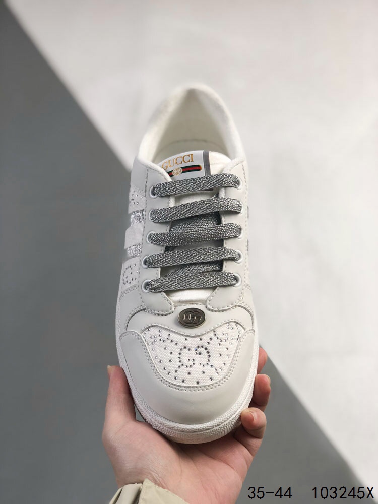 Gucci Distressed Screener Sneakers White