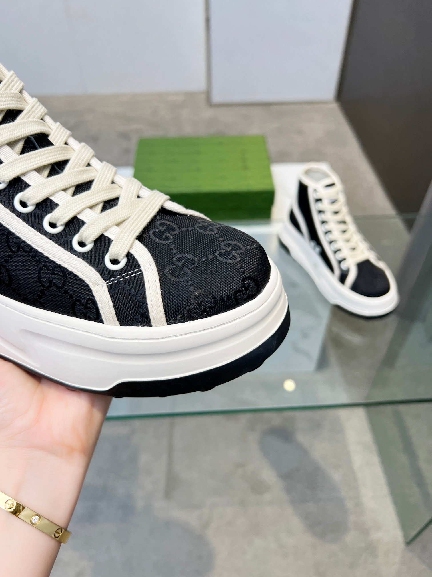Gucci GG Platform High-Top Sneakers Black