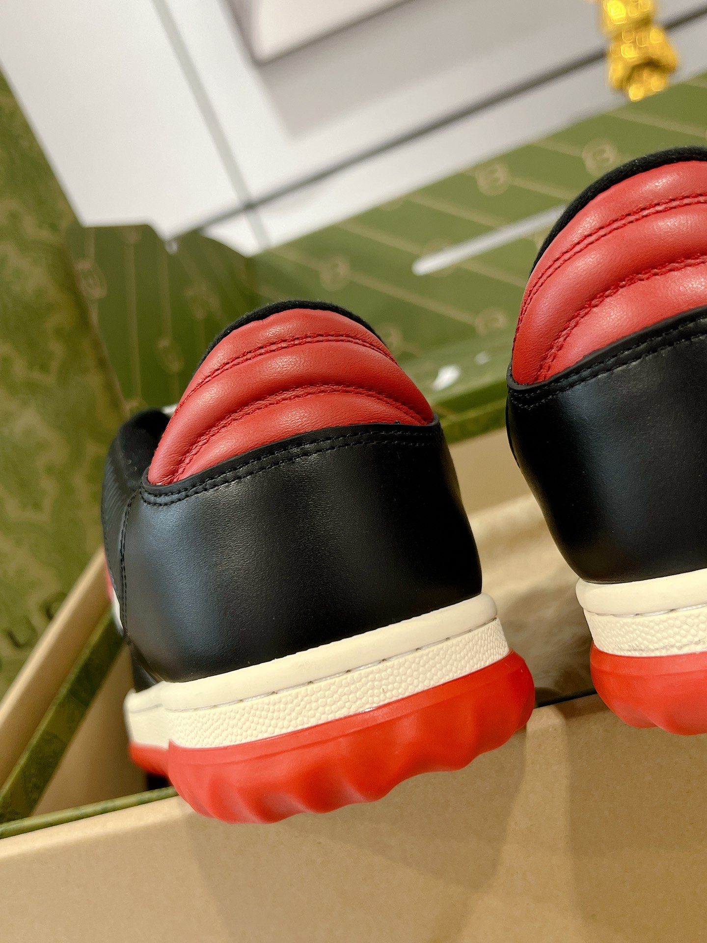 Gucci MAC80 Leather Sneakers Black Red