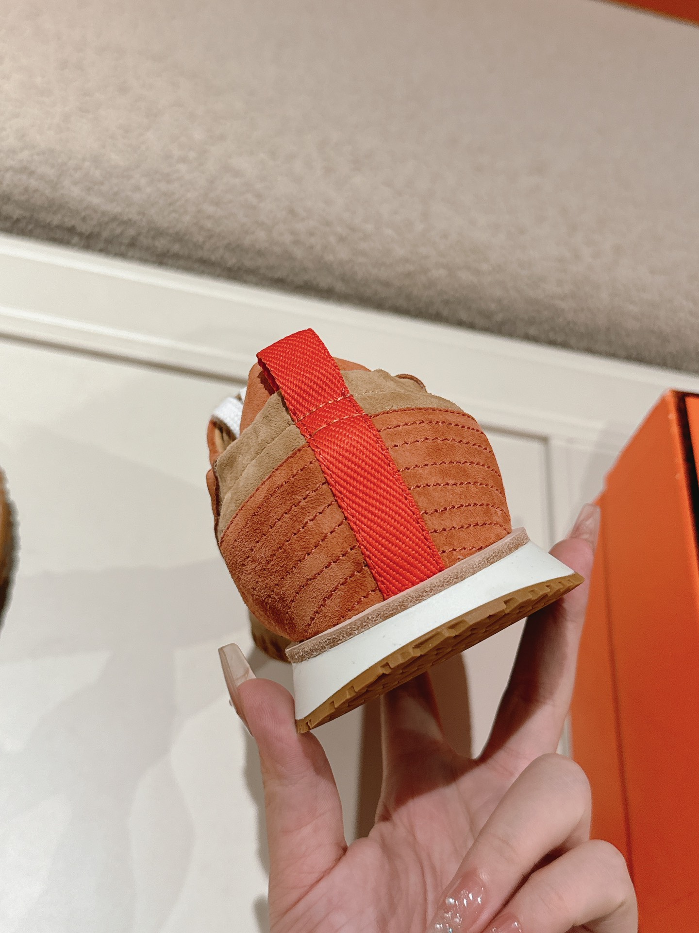 Hermes H Suede Sneakers Tan