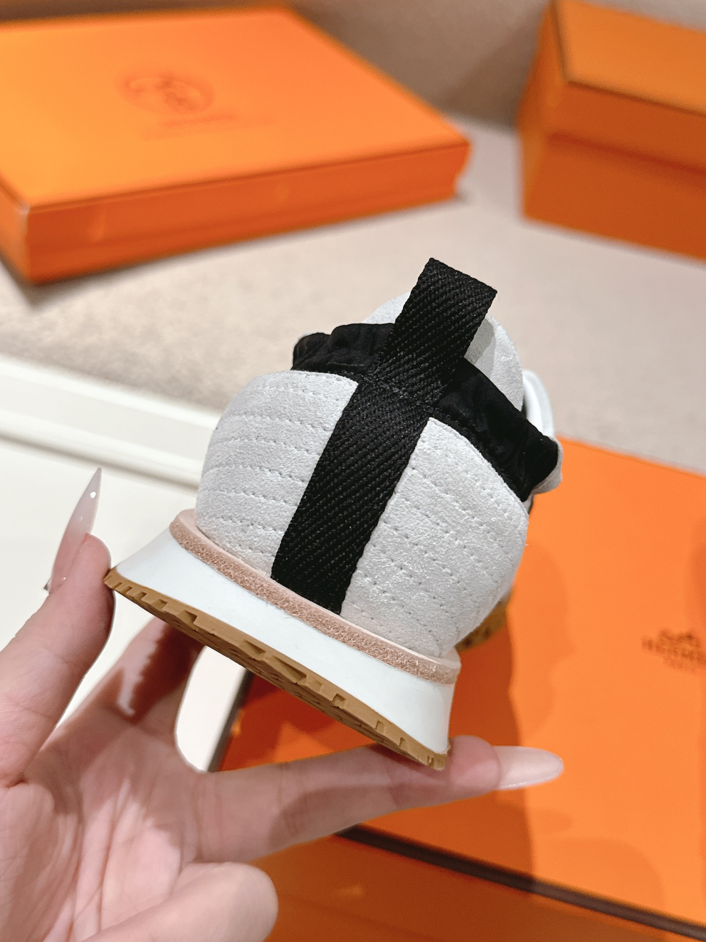 Hermes H-Detail Suede Sneakers Multicolor