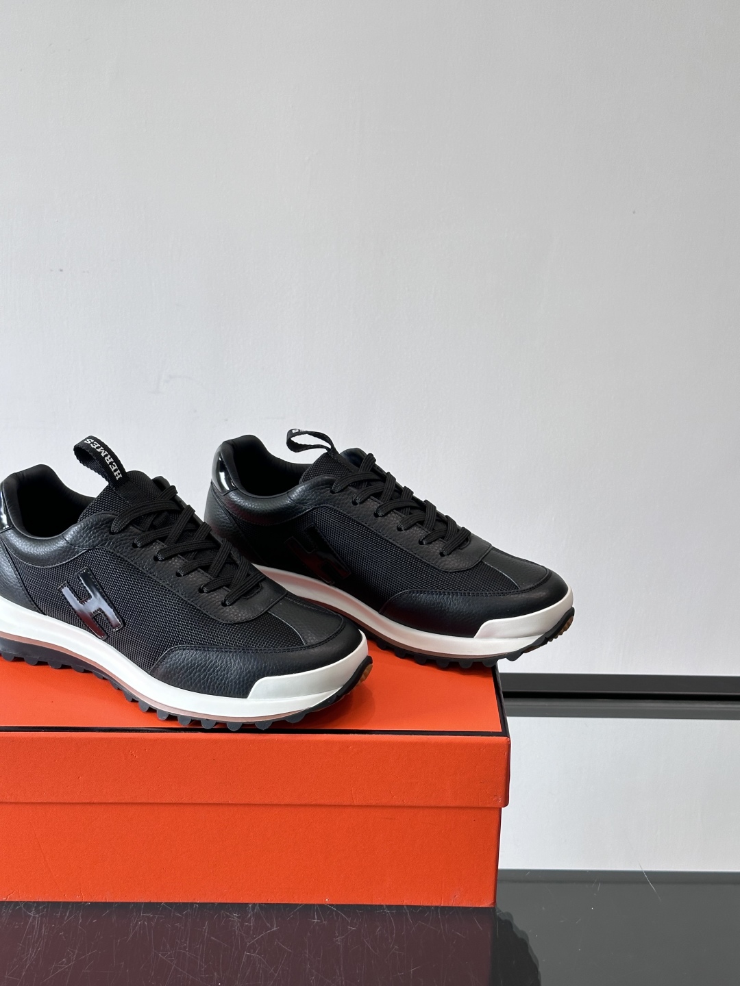 Hermes Hugo Platform Sneakers Black