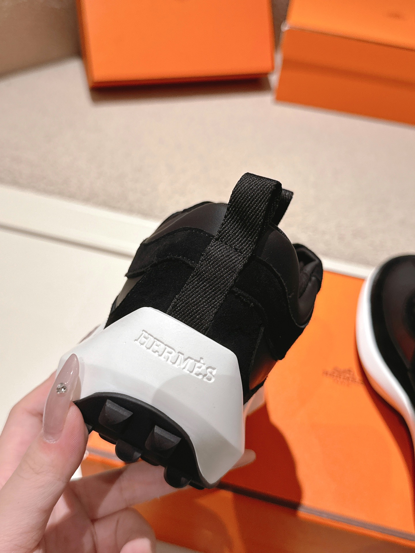 Hermes Calfskin Sport Sneakers Black