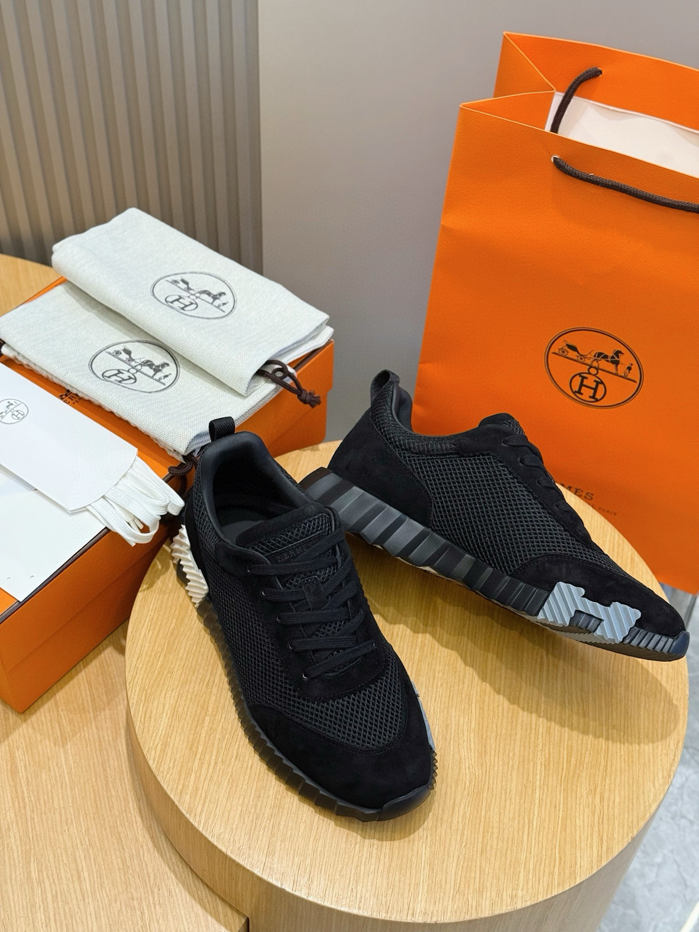 Hermes Bouncing Mesh Sneakers Black