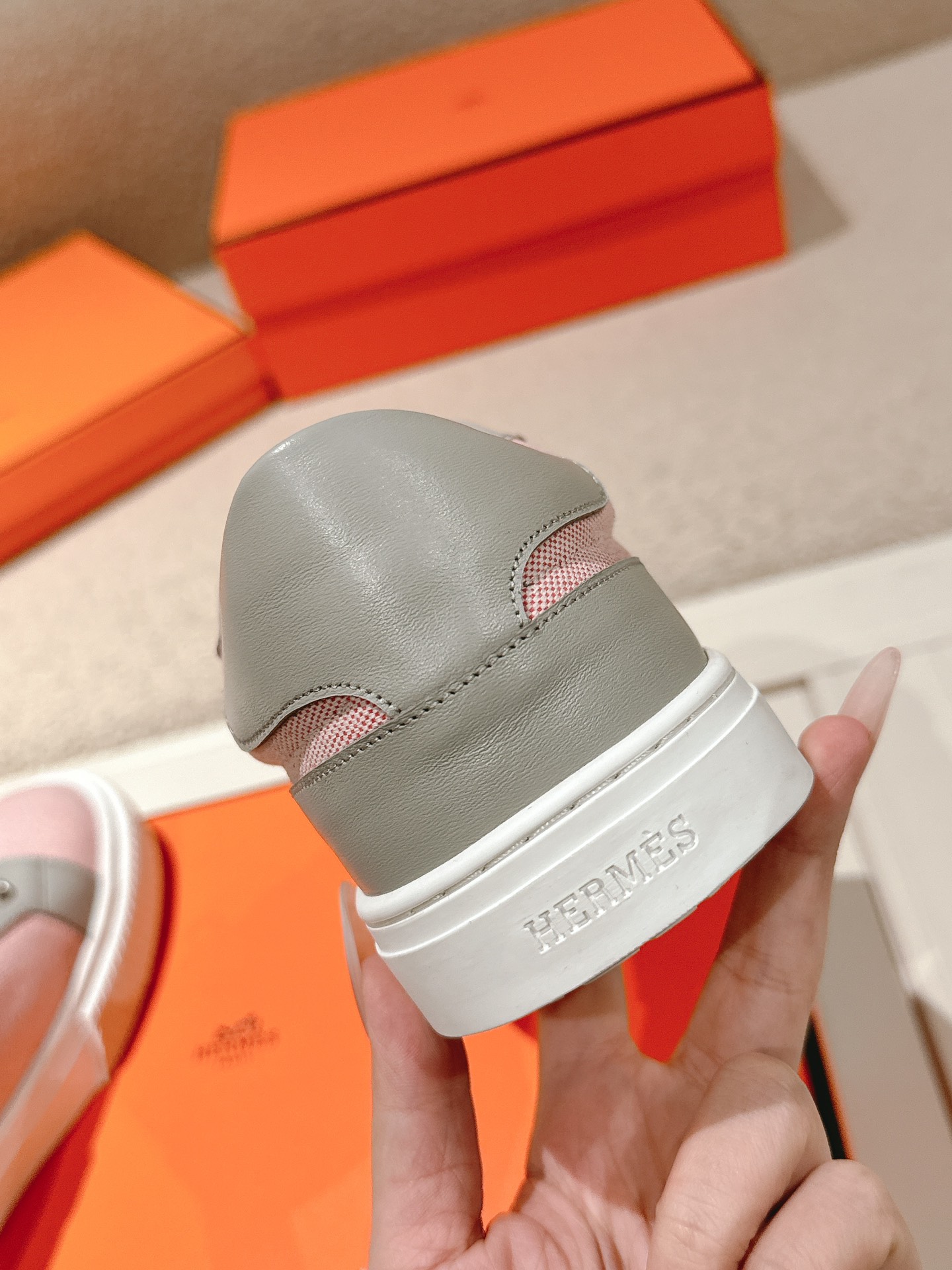 Hermes Kelly Buckle Sneakers Pink