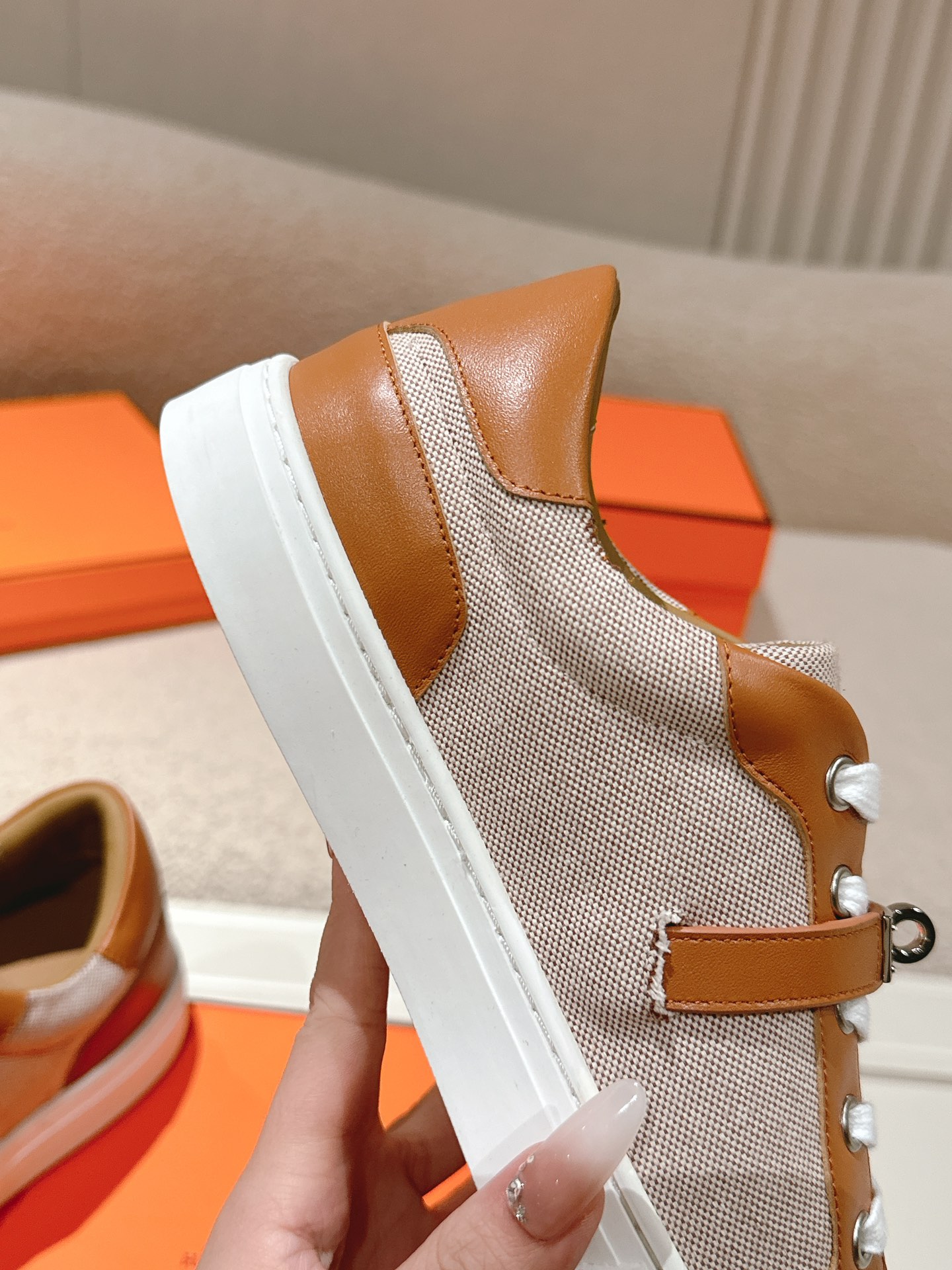 Hermes Kelly Buckle Sneaker Brown