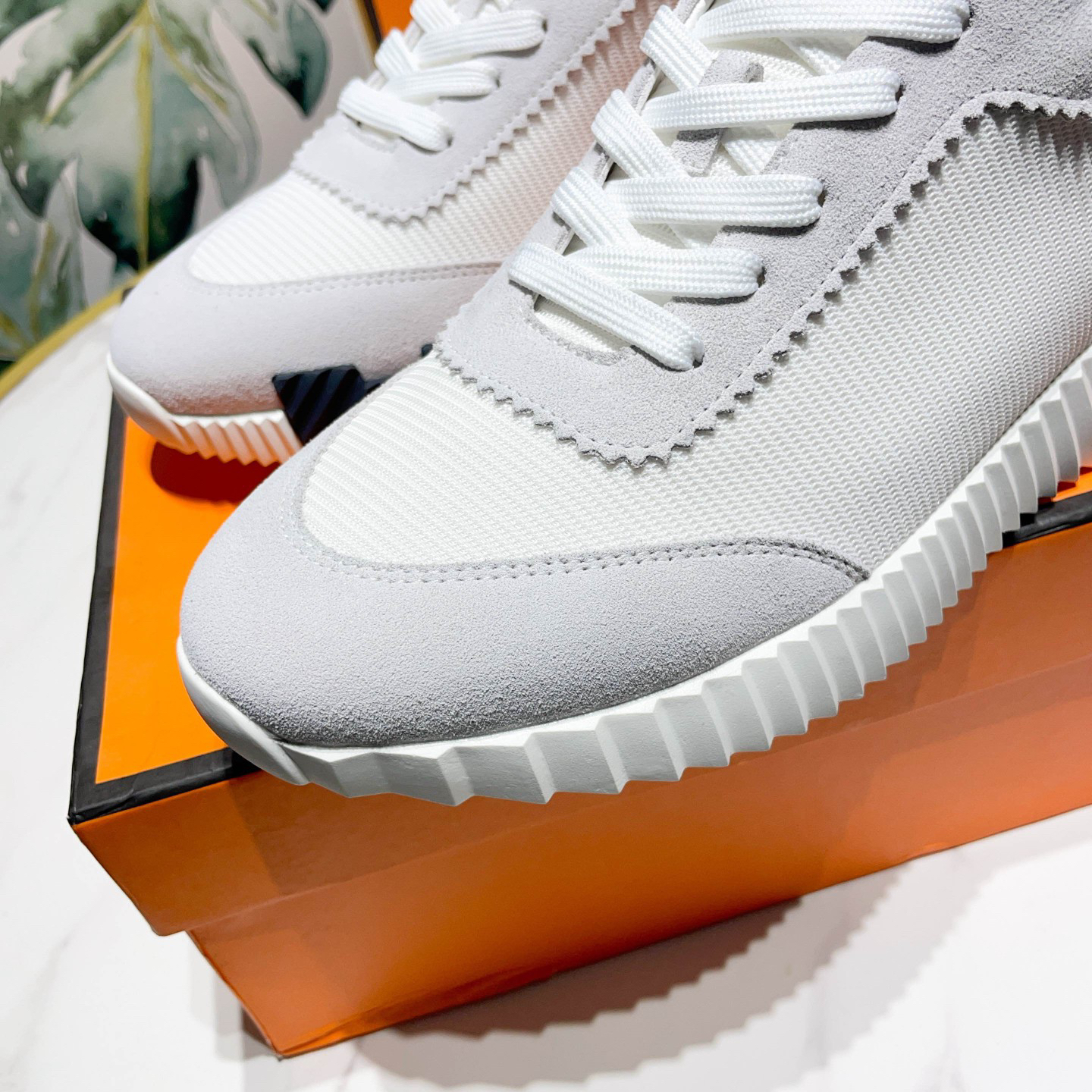 Hermes H Logo Chunky Sneakers White