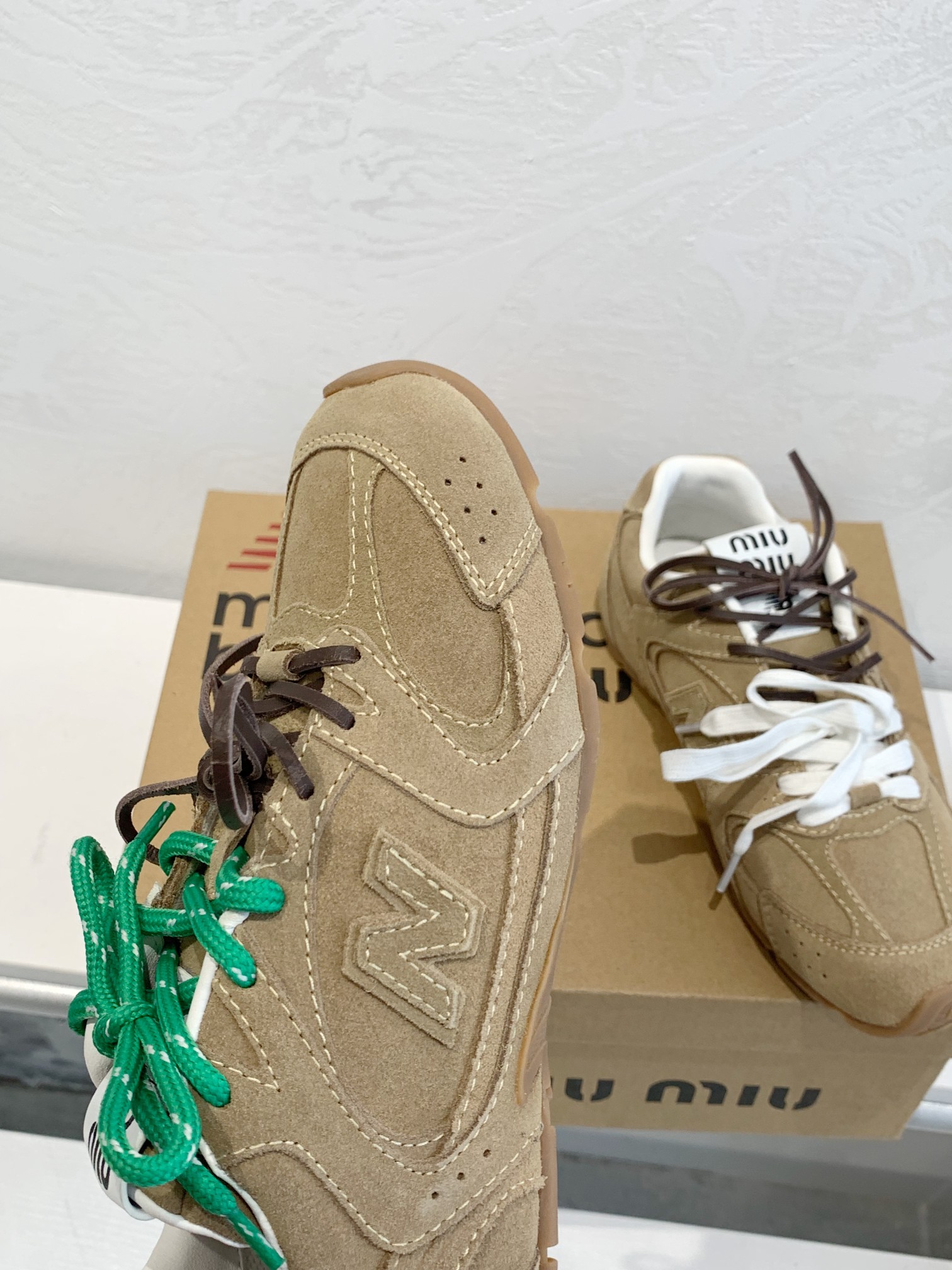 Miu Miu x New Balance 530 Retro Sneakers Khaki