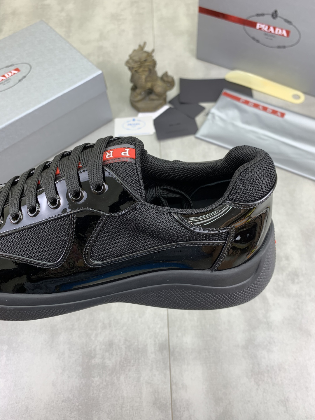 Prada Patent Leather Runner Black
