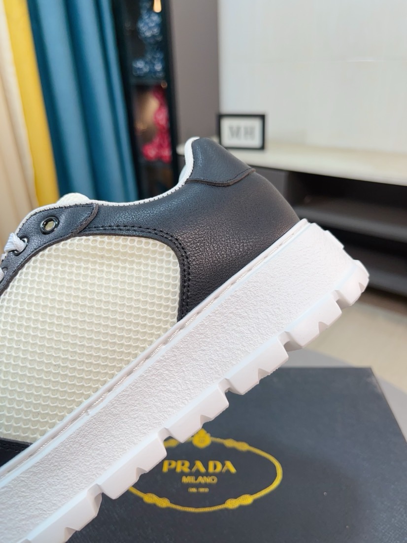 Prada Triangle Logo Lug Sole Sneakers Black