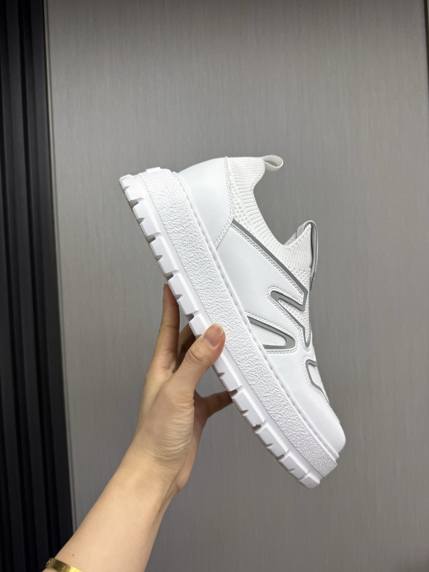 Prada Milano Mesh Slip-On Sneakers White