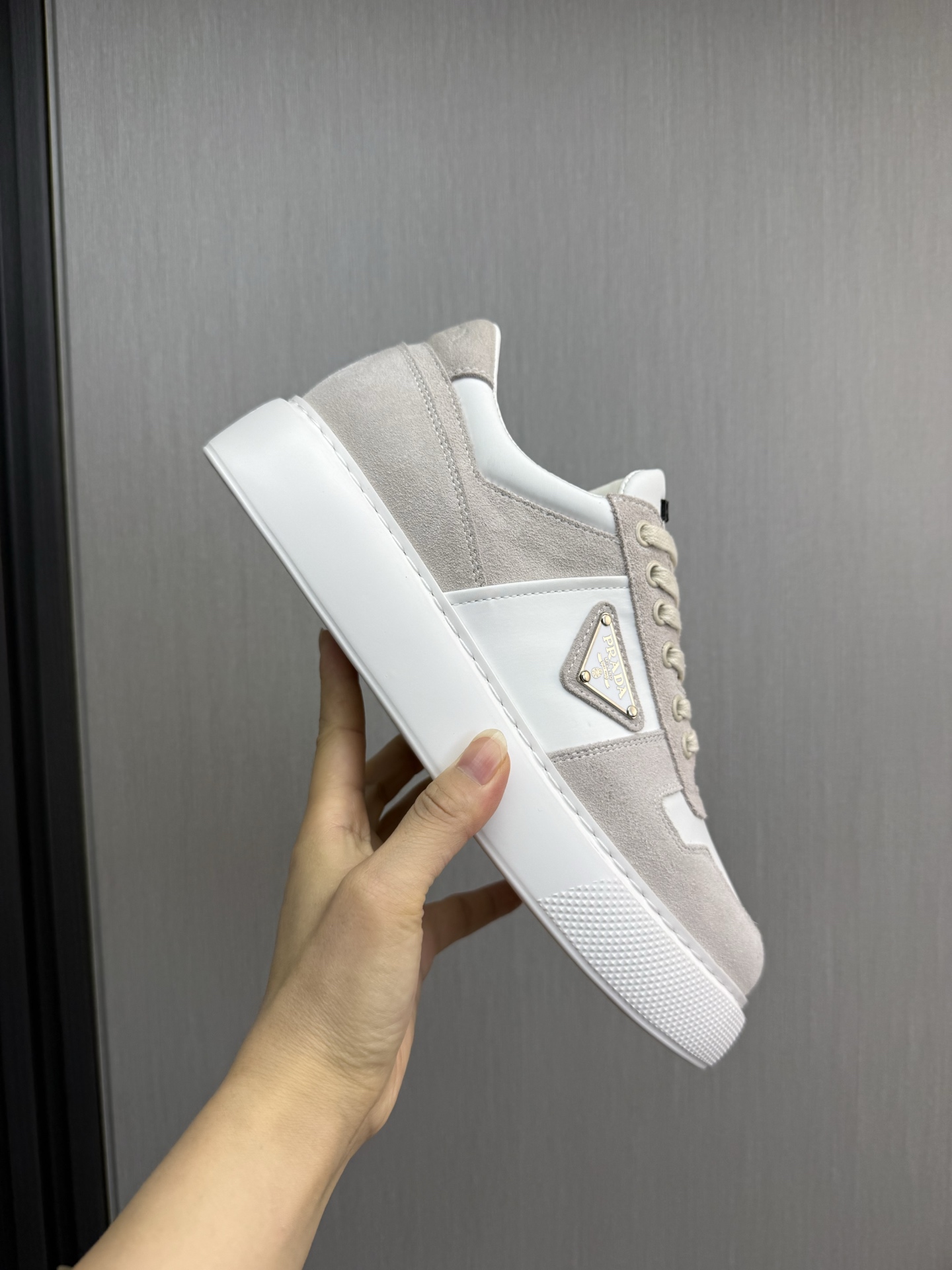 Prada Suede Leather Sneakers White/Beige
