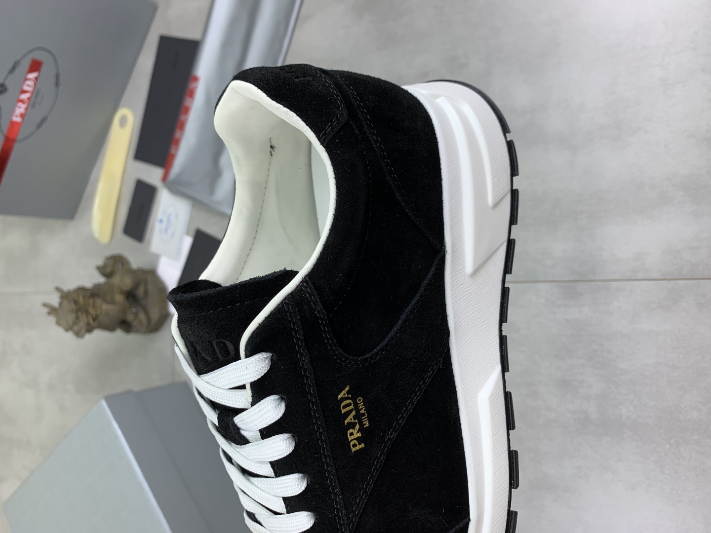 Prada Calf Leather Sneakers Black