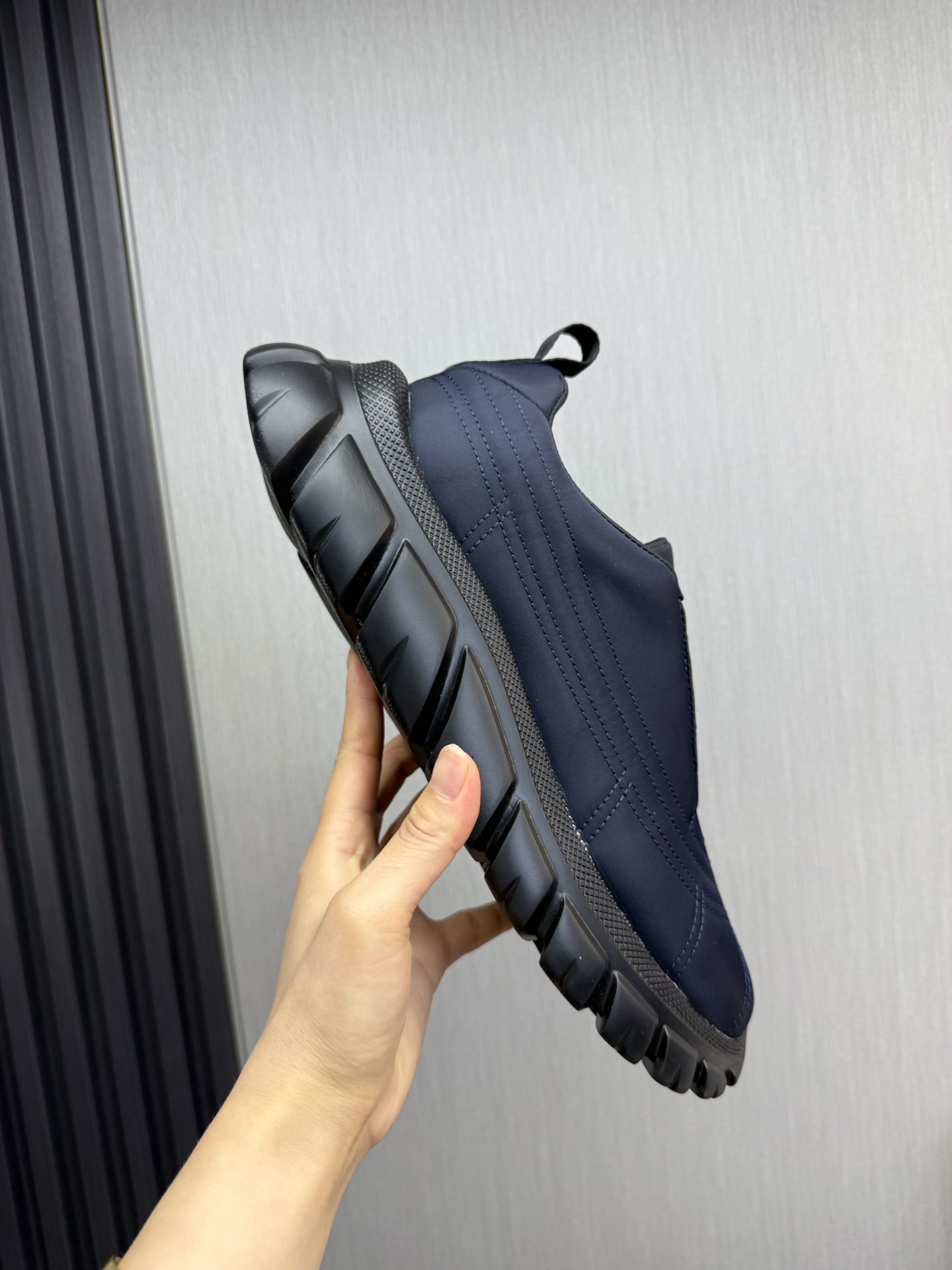 Prada Milano Nylon Sneakers Navy