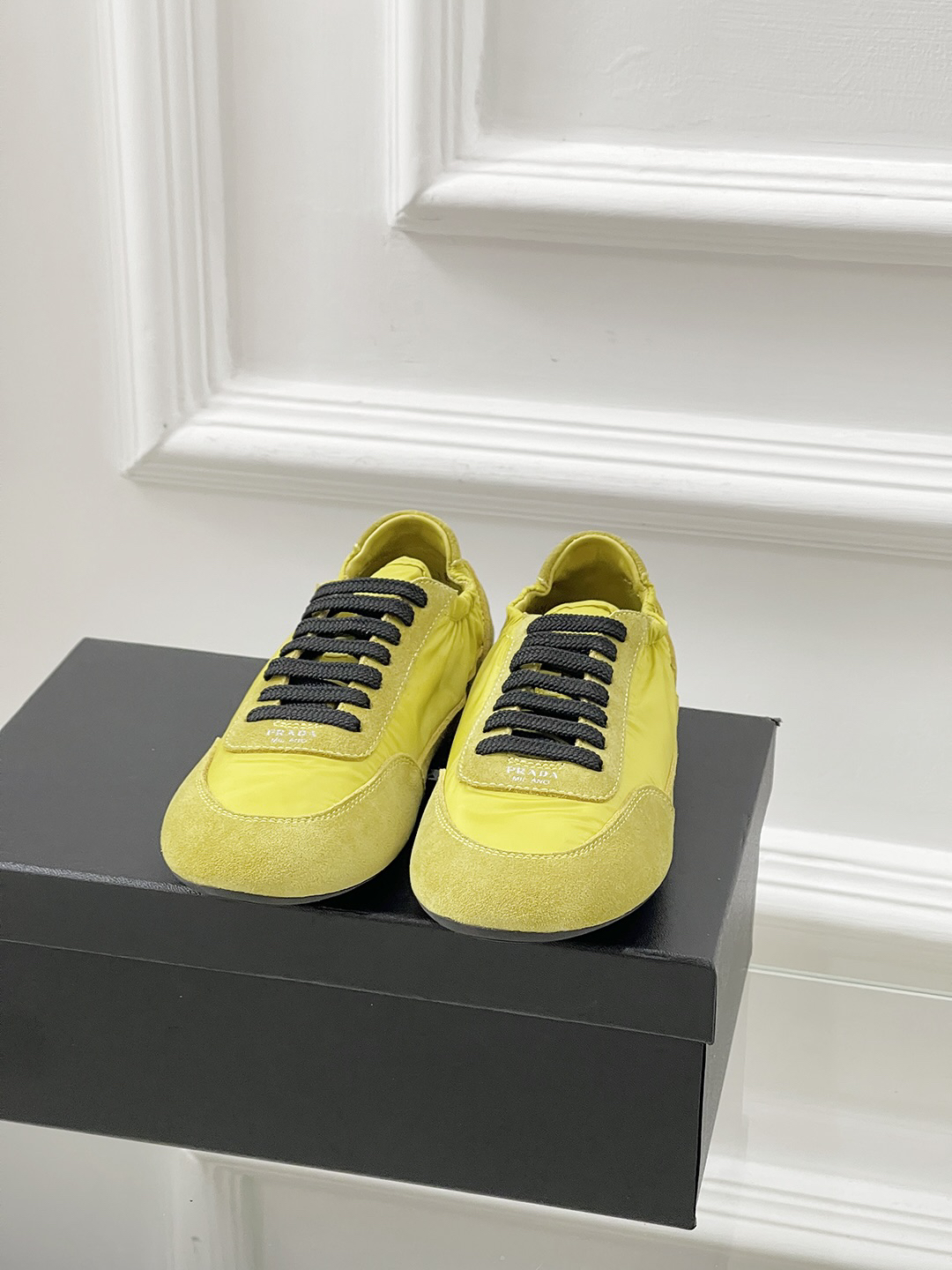 Prada Collapse Nylon Sneakers Yellow