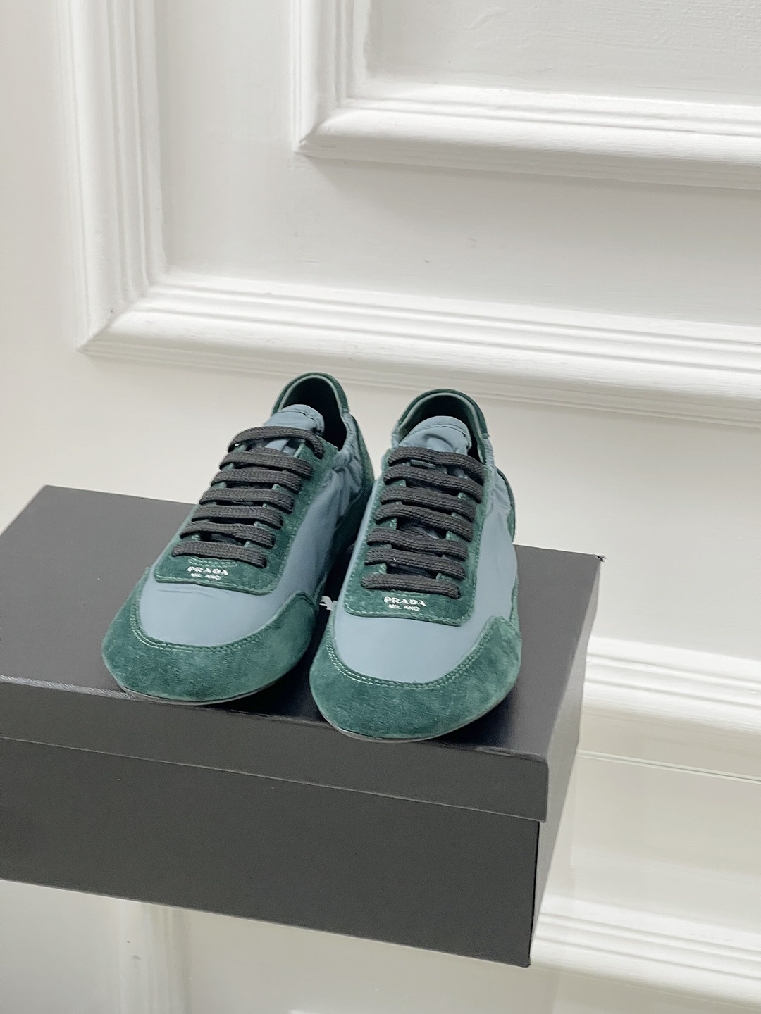 Prada Collapse Nylon Sneakers Green
