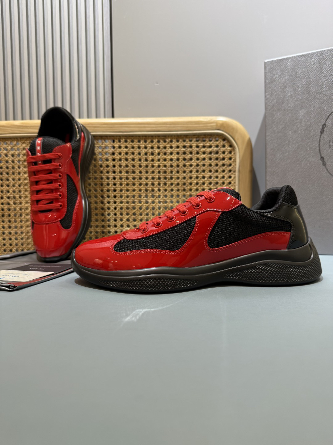 Prada Americas Cup Sneakers Red/Black