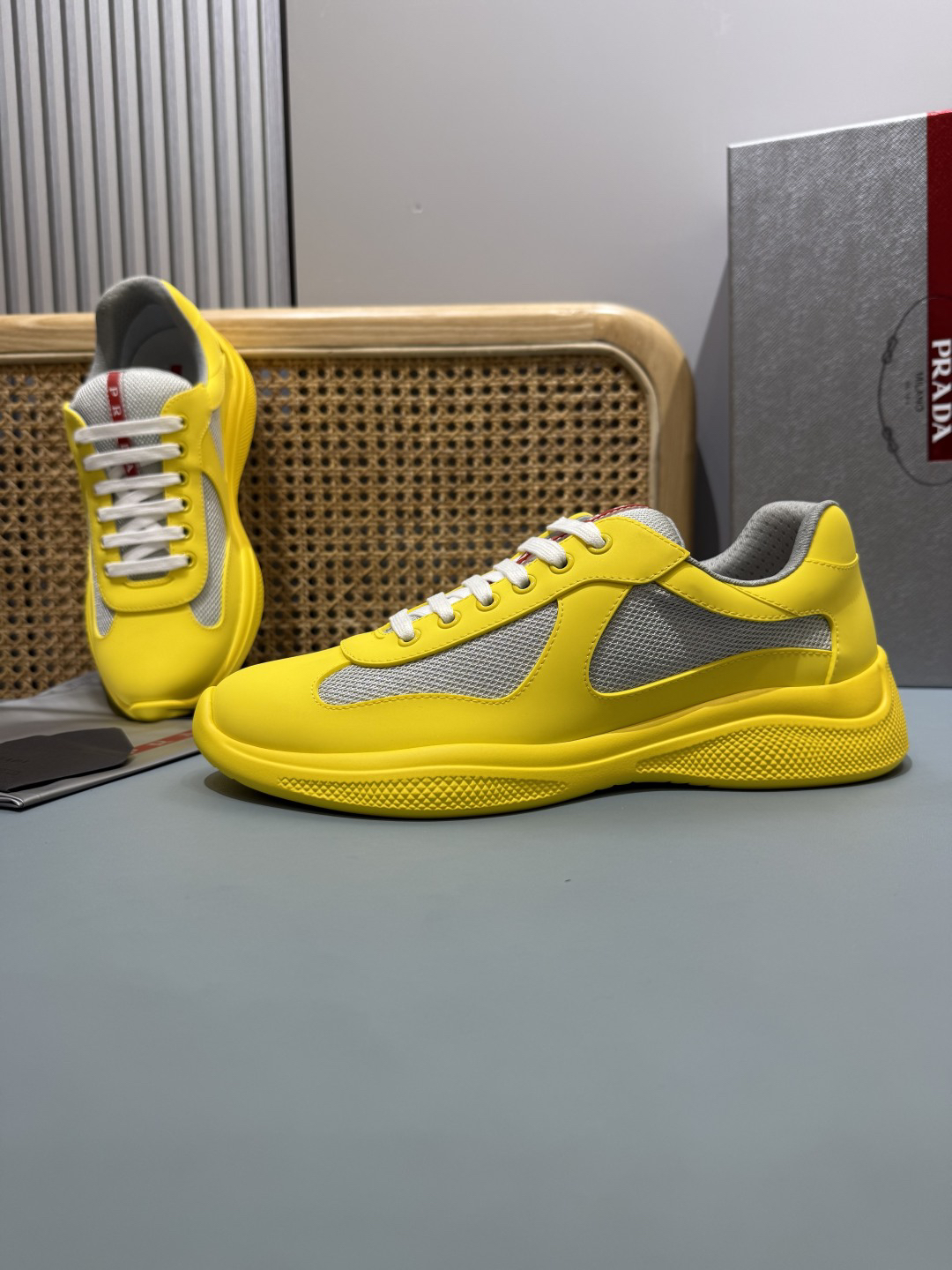 Prada Americas Cup Sneakers Lemon Yellow